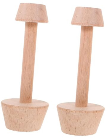 SECFOU 2pcs Dual Side Wooden Egg Tart Molds Baking Shaping Tool Tart Pastry Tamper for Home Professional Use