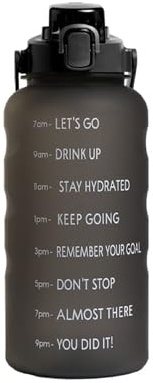 Katsy Style Hydrate 2L Tracker Water Bottle - Rainbow BPA-Free Bottle with Screw Top Lid for Summer Adventures