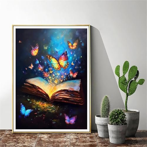 Malen Nach Zahlen Buch Malen Nach Zahlen Erwachsene Schmetterling Malen Nach Zahlen kinder Paint by Numbers Handgemalt ölgemälde ,Pinseln Acrylfarbe kreativ Set für Erwachsene(Rahmenlos)80x100cm O-66