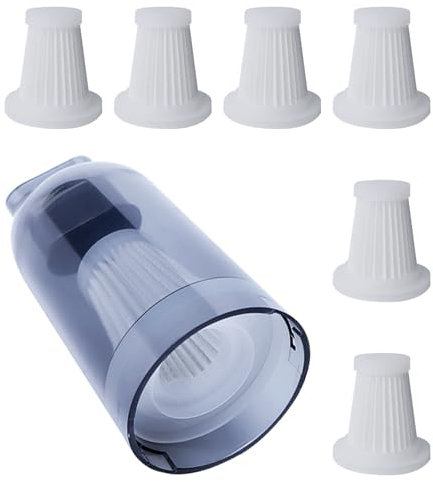 6 filtros HEPA de repuesto para aspiradora de mano con batería. Este filtro de repuesto se adapta a la mayoría de los depósitos de polvo con un diámetro de 5.2cm(Sin contenedor de polvo)