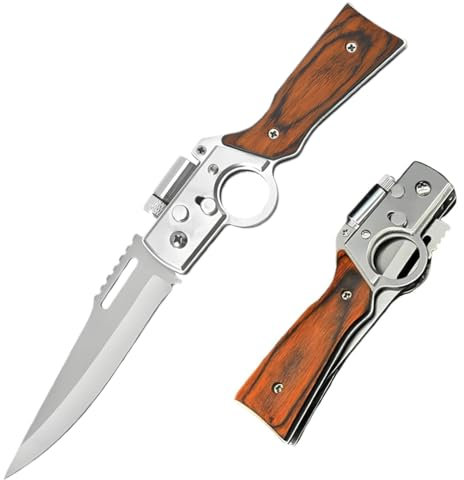 VPOUERY Slim Schwarz mit Clip EDC Messer Outdoor Messer für Camping Geschenke für Männer