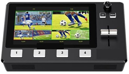 HEALBYBLE L2 Plus 5,5-Zoll-LCD-Multikamera-Videomischer-Umschalter mit Touchscreen-PTZ-Steuertaste USB 3.0 for Live-Streaming,Mehrere Schaltmodi
