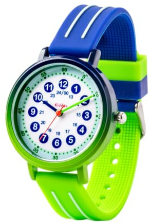 Kiddus Montre Éducative pour Enfants, Montre Bracelet Analogique pour Garçon et Fille à partir de 5 Ans, Waterproof 5ATM, Première Cadeau Apprentissage pour Enfant
