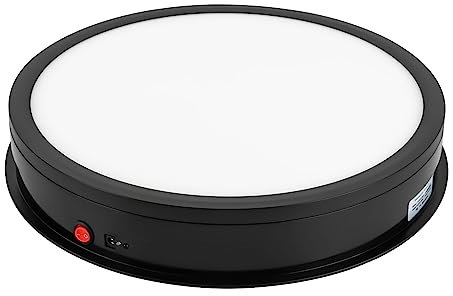 Piatto girevole elettrico 42 cm, 50 K, 360 gradi, piatto girevole automatico con interruttore one-touch e telecomando panoramico per fotografia, video live