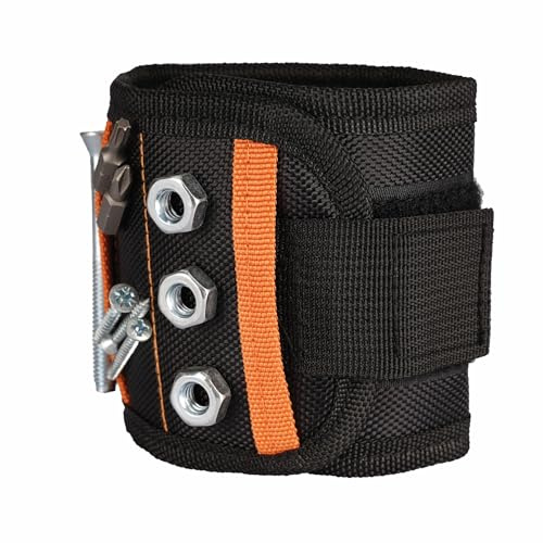 WENKTO® Bracelet magnétique pour homme ; cadeau de fête des pères pour papa ; bracelet magnétique avec aimants pour outils ; cadeau pratique pour les artisans, les amateurs de bricolage et les