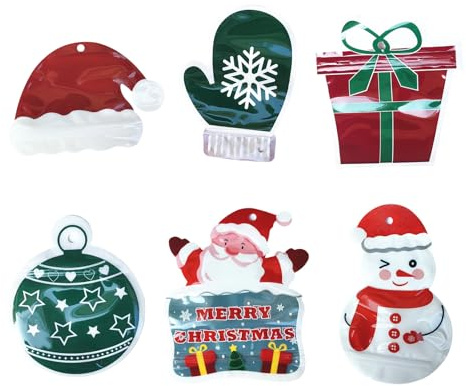 FIRSTXIU Packung Von 6 Weihnachtsgeschenkbeuteln Stilvolle Kunststofftasche Für Urlaubszeitpunkte Packing Geschenkbeutel Family Gathering Supplies Plastik Geschenkbehälter