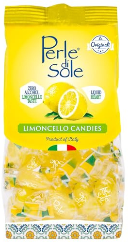 Perle di Sole – Limoncello Candies, 100 gr. | Caramelle al Gusto Limoncello con Cuore Liquido, Zero Alcool