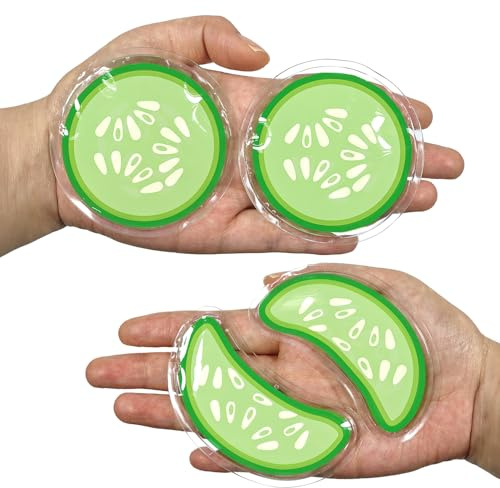 Celblisora Almohadillas de gel reutilizables para hinchazón y ojeras, compresas de terapia fría/caliente con máscaras refrescantes, reduce las líneas finas y el enrojecimiento