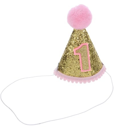 TOGEVAL Sombrero de Cumpleaños para Purpurina Rosa Ajustable Gorro Ligero de EVA para Fiestas Infantiles de Año Decoración Reutilizable para Celebración