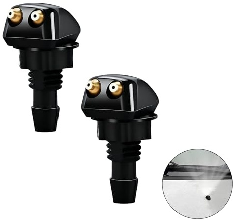 2 Pièces Wiper Nozzle, Gicleur Lave Glace, Buses de Lave-Glace Avant Universelles pour Voiture, Buse de Lavage de Pare-Brise Ajustable, Facile à Installer,Compatible pour de Nombreux Modèles Véhicules