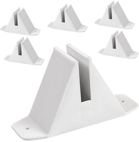 BAZEITFLOW Supporto Funzione Antiribaltamento Triangolare per Recinzione da Giardino in Plastica Bianco 6 Pezzi per Recinzioni da Giardino e Alberi di Natale