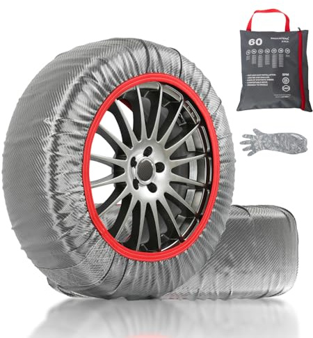 SNOCATENA Pro Series Snow Socks for Tires, Tire Socks for Cars, Pickups, SUV, and Trucks, Alternative to Tire Chains, Snow Traction Device, Winter Emergency Accessory,Pack of 2