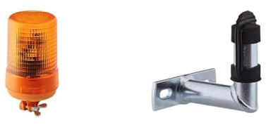 Hella 2RL 004 957-111 Halogen-Rundumkennleuchte - KL 700-24V - gelb (amber) + 8HG 006 294-021 Halter