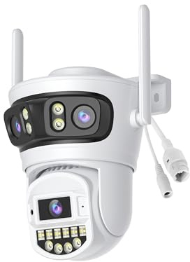 Reobiux Camera Exterieur,2K,Caméra De Surveillance Exterieur avec 3 Objectif,2.4/5G,Camera Surveillance WiFi,PTZ,360°,Ethernet,Vision Nocturne Couleur,Audio Bidirectionnel,Détection Humaine,IP66