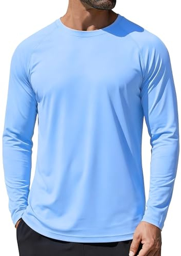 GOLDPKF Men's Sun UV Protection Shirts UPF 50+ Long Sleeve Quick Dry Outdoor Hiking Walking Fishing Lightweight T-Shirt