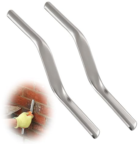 Double End Brick Jointer 1/2 x 5/8 2 PCS - Stainless Steel Pointing Trowel & Bricklaying Tools for Mortar Finishing, Barrel Jointer for Builders and Masons