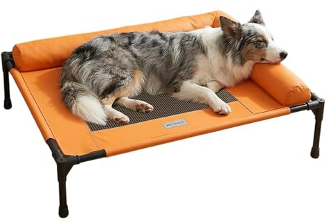 Erhöhtes Feldbett Für Haustiere – Atmungsaktives Und Feuchtigkeitsbeständiges Katzenbett Für Alle Jahreszeiten | Tragbares Hunde-Campingbett Mit 15 Kg Tragkraft | 26 Zoll Großer Gemütlicher Ruheplatz