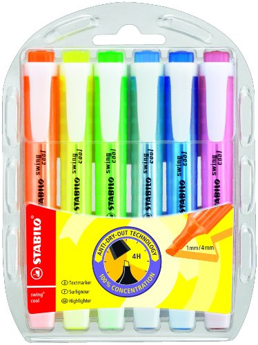 STABILO swing cool Multi 6 (S) Marker – Marker (Multi, Mehrfarbig, Multi, Kunststoff, 1 mm, 4 mm)