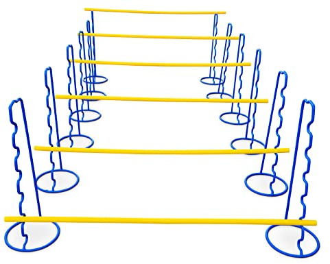 Vinex Koordinationshürden | Agility Set Hunde Groß | Steckhürdenset | Hobby Horse Hindernisse | höhenverstellbar bis 63 cm