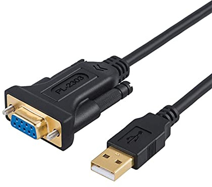 USB to Serial Cable 3M, USB to RS232 Female DB9 9-pin DCE Converter Cord Gold Plated with PL2303 Chipset for Connecting Cisco Switches, Cashier Register, Modem, Scanner, Digital Cameras, CNC, Printer