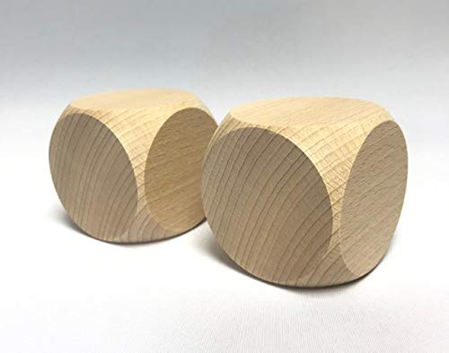 Jumbo Blanko-Spielwürfel 60x60x60mm VE 2 Stück Natur