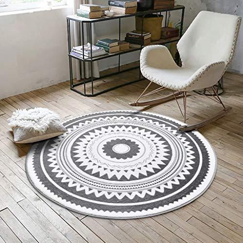 WEN Rug Runde Teppiche Flokati Moderner zeitgenössischer handgeschnitzter haltbarer Teppich weicher Teppich runder bunter geflochtener dekorativer Flickenteppich Indian Bohemian aus Jute, 6 Farben