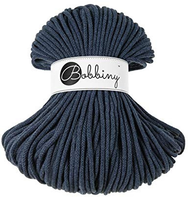 Bobbiny Oeko-Tex Kordel 5mm x 100 Meter für Makramee und Basteln in Jeans