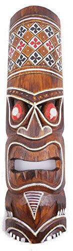 Coco Papaya Maschera Tiki Hawaii 50 cm in legno.