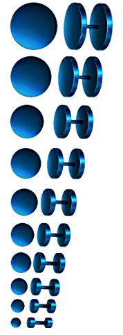 Feilok Lot de 10/30 paires de boucles d'oreilles en acier inoxydable pour homme et femme - Clous d'oreilles pour homme et femme - Faux plugs - Faux écarteurs - Boucles d'oreilles avec tige - Ensemble