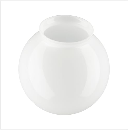 LUMIS Splayed/Flanged Neck Glass Globe Replacement Lampshade for Ceiling Fan Lights. 15.0cm Diameter (6”), Neck: 7.8cm (3), White