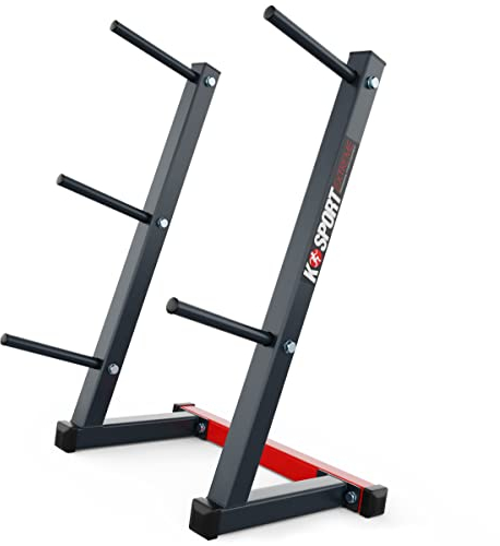 K-Sport: Gewichtsständer bis 280 kg belastbar I Hantelständer mit 5 Laststangen I Hantelablage I Hantelscheibenständer für alle Gewichtsscheiben, inkl. E-Book