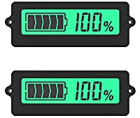 DollaTek 2Pcs Digital Battery Capacity Tester mit grüner Hintergrundbeleuchtung LCD-Display für 12V-96V Blei-Säure-Batterie 3S-15S Lithiumbatterie