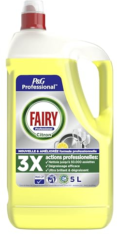 Fairy Professional Liquide Vaisselle, Vrac, 10 Litres, Citron, Efficace Même sur la Graisse Cuite