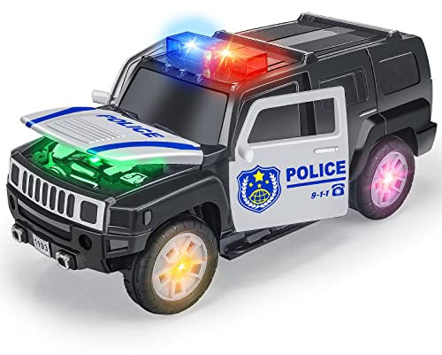 Ynanimery Police Car Toys with LED Lights and Siren Sounds for Kids Boys Girls, Police Truck Vehicle Toy for Christmas Birthday Gift