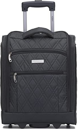 Flight Knight 45x36x20cm easyJet Underseat Carry On Non Priority Approved Handgepack Koffer - 2 Rader - Ultra Lightweight Durable Soft Case Textile Cabin Suitcase