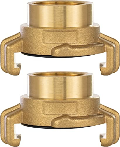 Poppstar 2er-Set Messing Schnellkupplung 3/4 Zoll Innengewinde (Klauenkupplung auf 3/4 Zoll Gewinde)