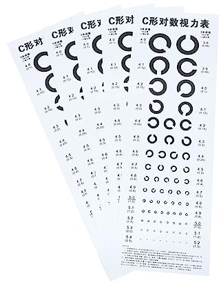 CIYODO 6blätter Visual Testing Augenprüfung Tafel C- Sehtest Wandchart Für Zuhause Schule Und Kleine Kliniken Präzise Und Langlebig