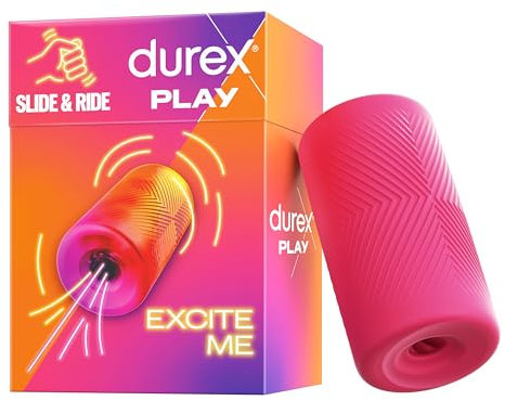 Durex Sensory Textured Male Masturbator Sleeve - Stretchy, Waterproof, Soft, Dotted, Compact, Reusable, Flexible, Quiet, Discreet Adult Toy - Perfect Valentine's Gift for Him