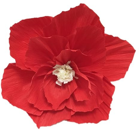 Wambere 5 Stück Papierblumen,Papierblumen Dekorationen Für Wand,3D Künstliche Blume,für Hochzeit Brautparty Babyparty Geburtstag Party Wohnzimmer Hochzeitszimmer Hintergrund Dekoration,Rot 20cm