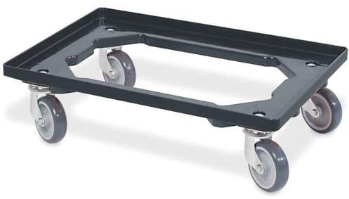 BRB Transportroller für Behälter 60x40 cm, offen, 4 Lenkrollen, 250 kg Tragkraft (schwarz)