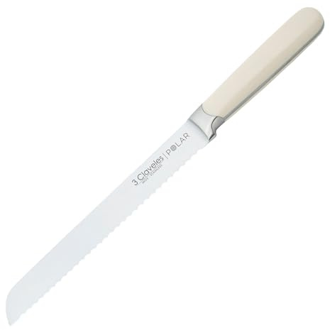 CUCHILLO FORJADO DE ACERO INOXIDABLE CON MANGO BLANCO ABS PANERO POLAR 20 cm - 8 E 3C