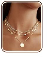 Milacolato Goldkette 14K Vergoldete Damenhalskette Gold Layered Fischgrät Schlange Kette Choker Schmuck Set-YG