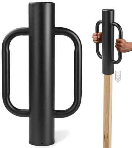 Btowin VCF Palo da 5,4 kg con maniglia, resistente, nero, per recinzioni e recinzioni, 43 cm, con manico, per pali in legno, canali a U, cartelli
