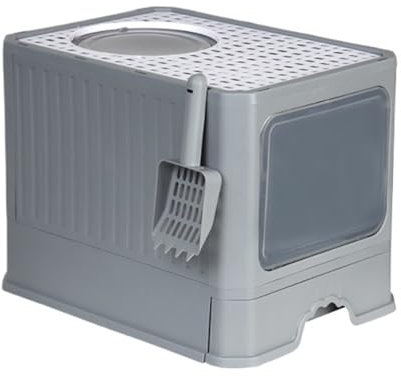 FENGJISUN Katzentoilette Katzenklo Abnehmbare, Geschlossene Katzentoilette Mit Deckel, Leicht Zu Reinigen, Geruchsneutrale Katzentoilette Für Katzen Katzen Zubehör(Grey)