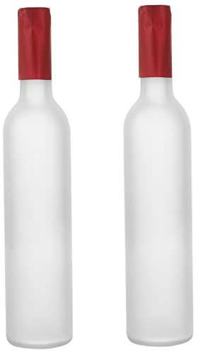 MAGICLULU Botellas De Vino De Cristal Vacías 500ml Mate Ondulada De Vidrio Reutilizable Multifuncional para Manualidades y Decoración Hogar Paquete De 2 Unidades