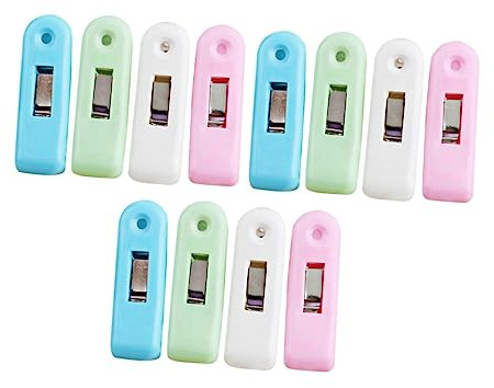 VILLFUL 12pcs Plastic Clothespins Windproof Laundry Clips for Outdoor Clothesline Non-Slip Multi-Purpose Clips for Socks Towels Diapers