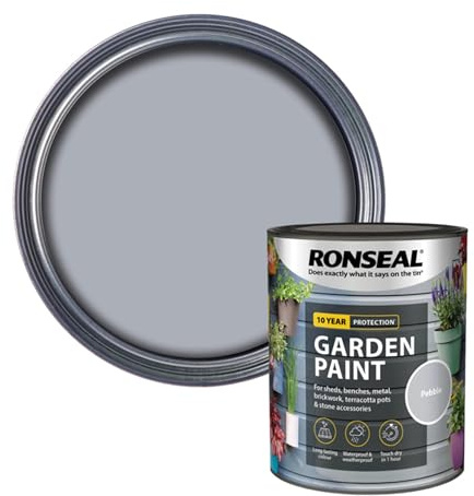 AOC24 Garden Fence Paint 750ml – Multi-Surface Exterior Paint for Wood, Brick, Metal, Stone & Terracotta – Waterproof, Resists Fading, Matt Finish for Sheds, Fences, Garden Furniture Pebble