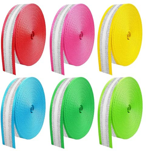 Wonninek 6 Stücke Gurtband 38mm Breit Webband Nylon Gurtbänder Nahtband zum nähen für Rucksäcke Nähen Taschenband DIY Basteln Stricken Verpackungen