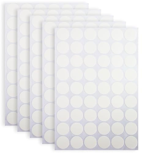 5 Sheets/270 Pcs Screw Covers White Self-Adhesive, Cabinets, Tables, Mirrors & Decorative Fixing Holes,Furniture Stickers & White Stickers to Cover Screw Holes for Cabinets,Easy Peel & Stick Finish