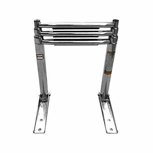 OZBMA Échelle de Bain télescopique en Acier Inoxydable à 3 marches pour Bateau, Ponton, Yacht, Bateau, Plateforme de Montage, Charge : 300 kg